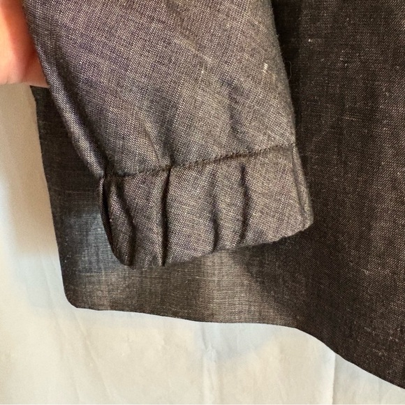 Talbots Linen Blend Grey Full Zip Jacket Size 6 Petite Career Office Work Lined - Picture 6 of 7